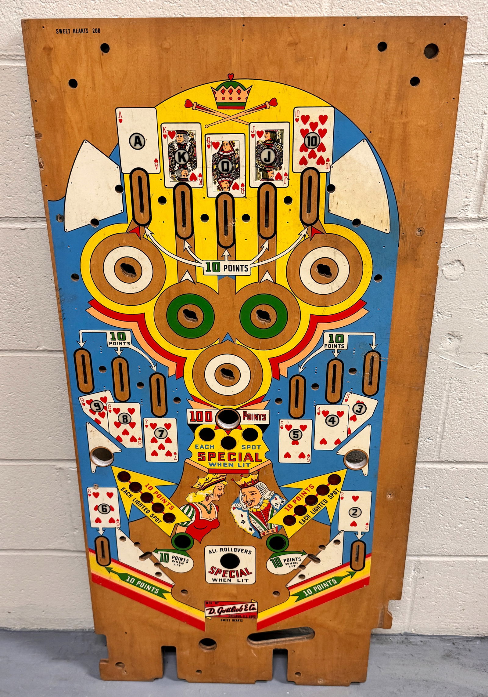 Gottlieb Sweet Hearts Pinball Playfield (1 of 2)