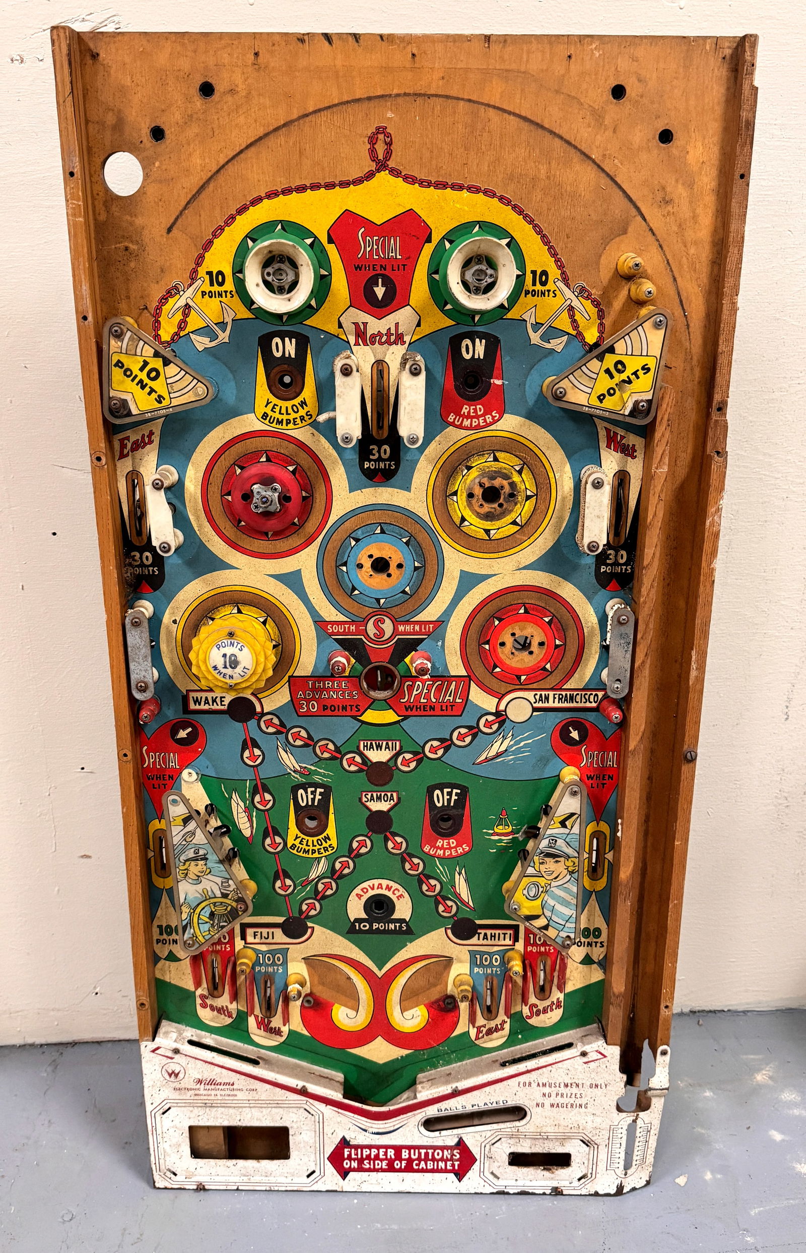 Williams Trade Winds Populated Pinball Playfield (1 of 2)