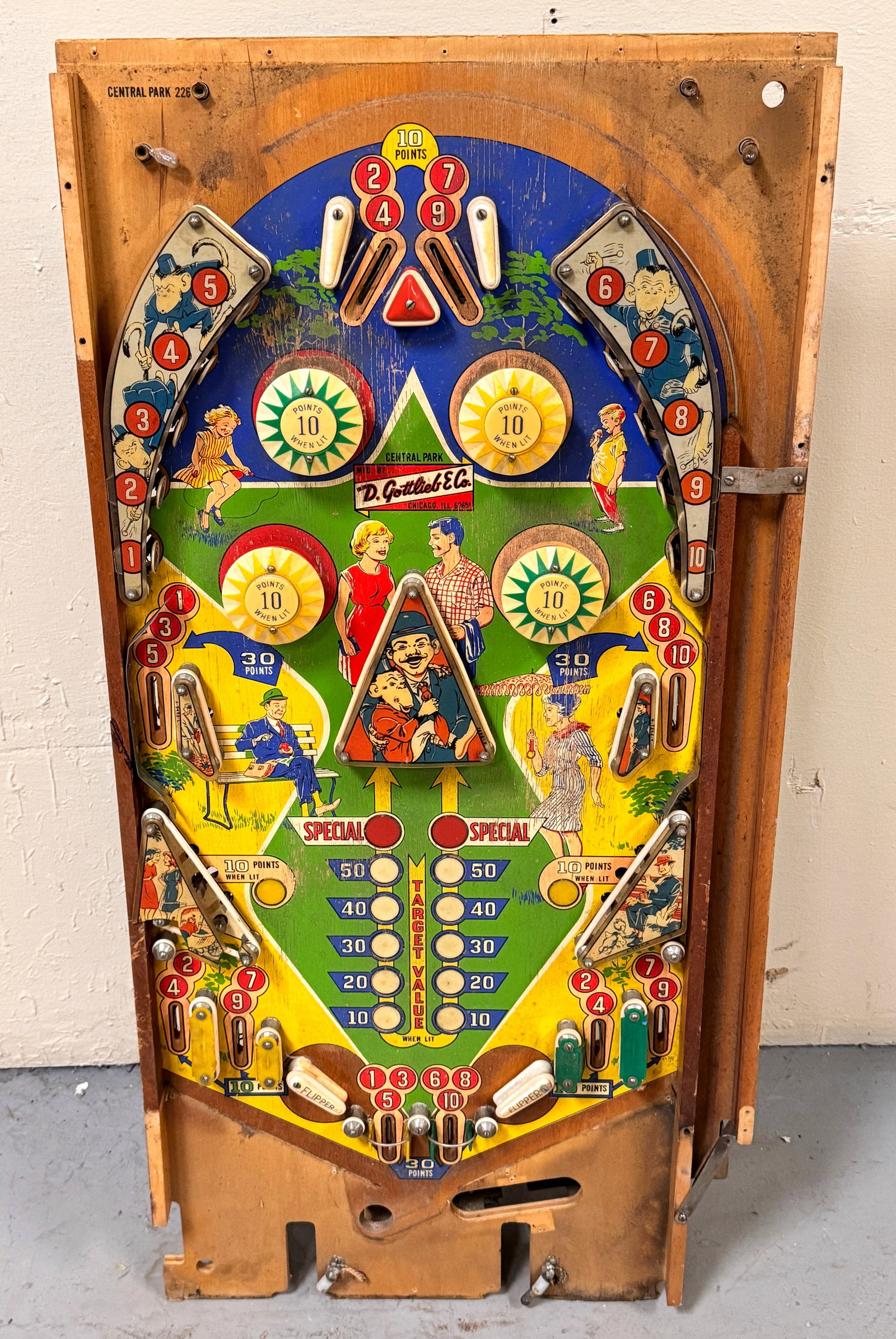 Gottlieb Central Park Populated Pinball Playfield (1 of 2)