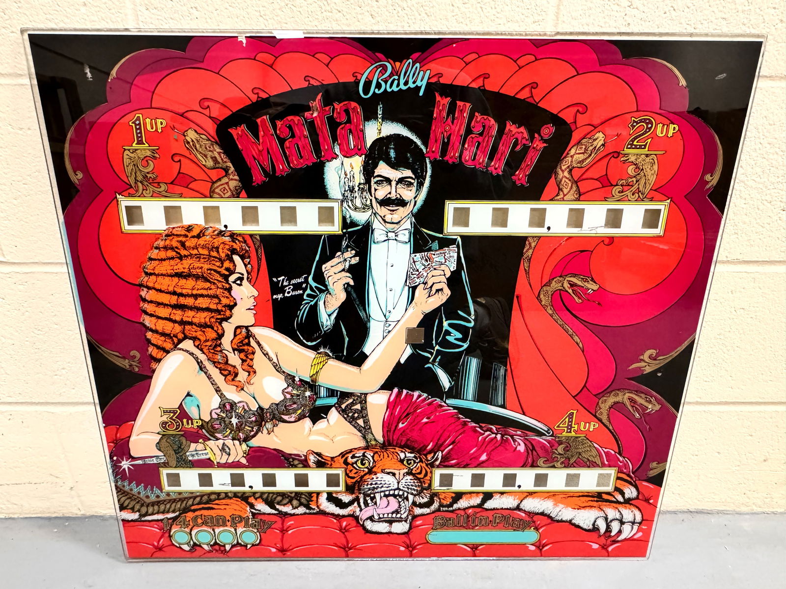 Bally Mata Hari Pinball Backglass (1 of 2)