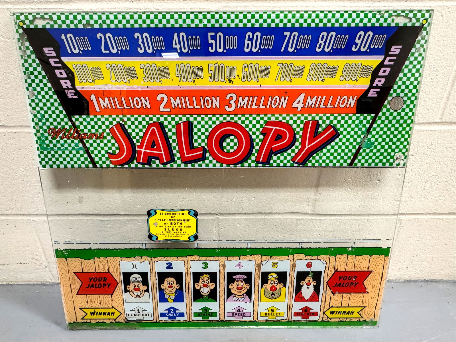 Williams Jalopy Pinball Backglass (1 of 2)