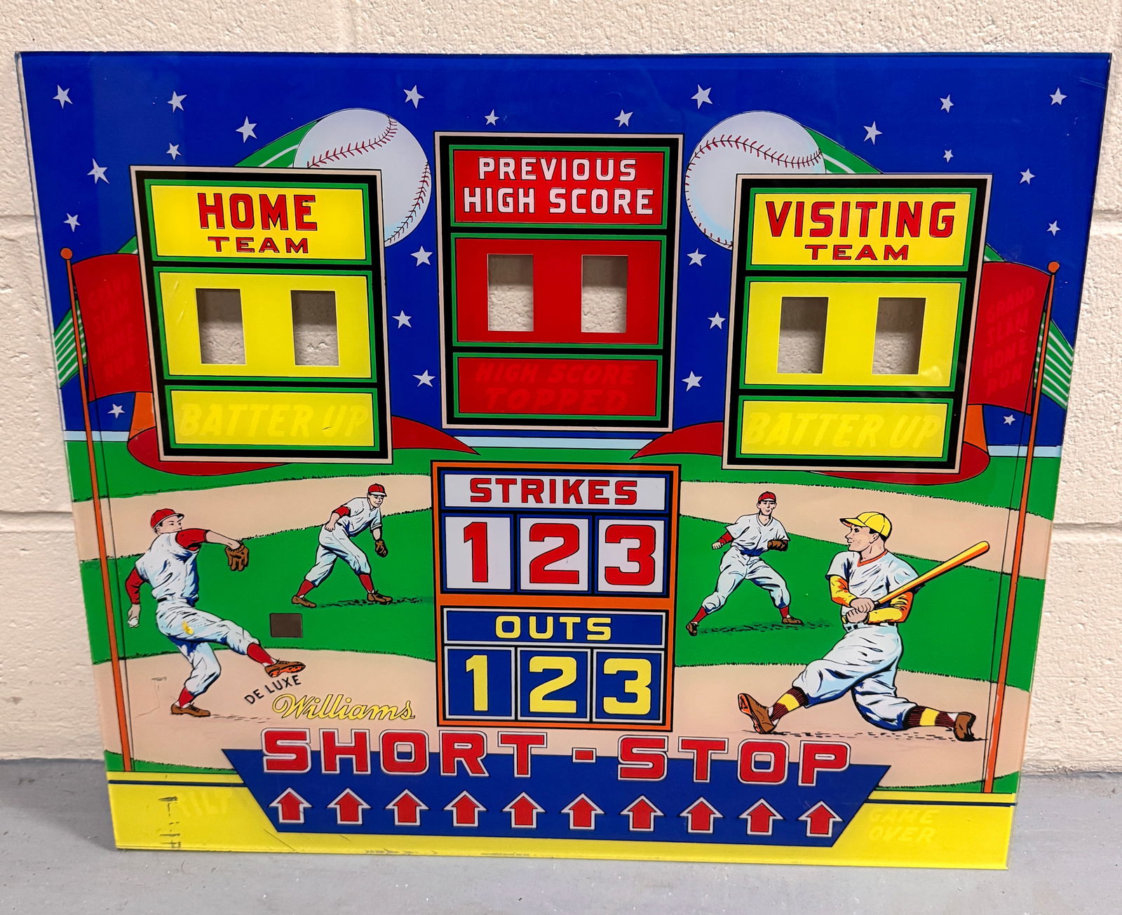 Williams Short Stop Baseball Pinball Plexi (1 of 1)