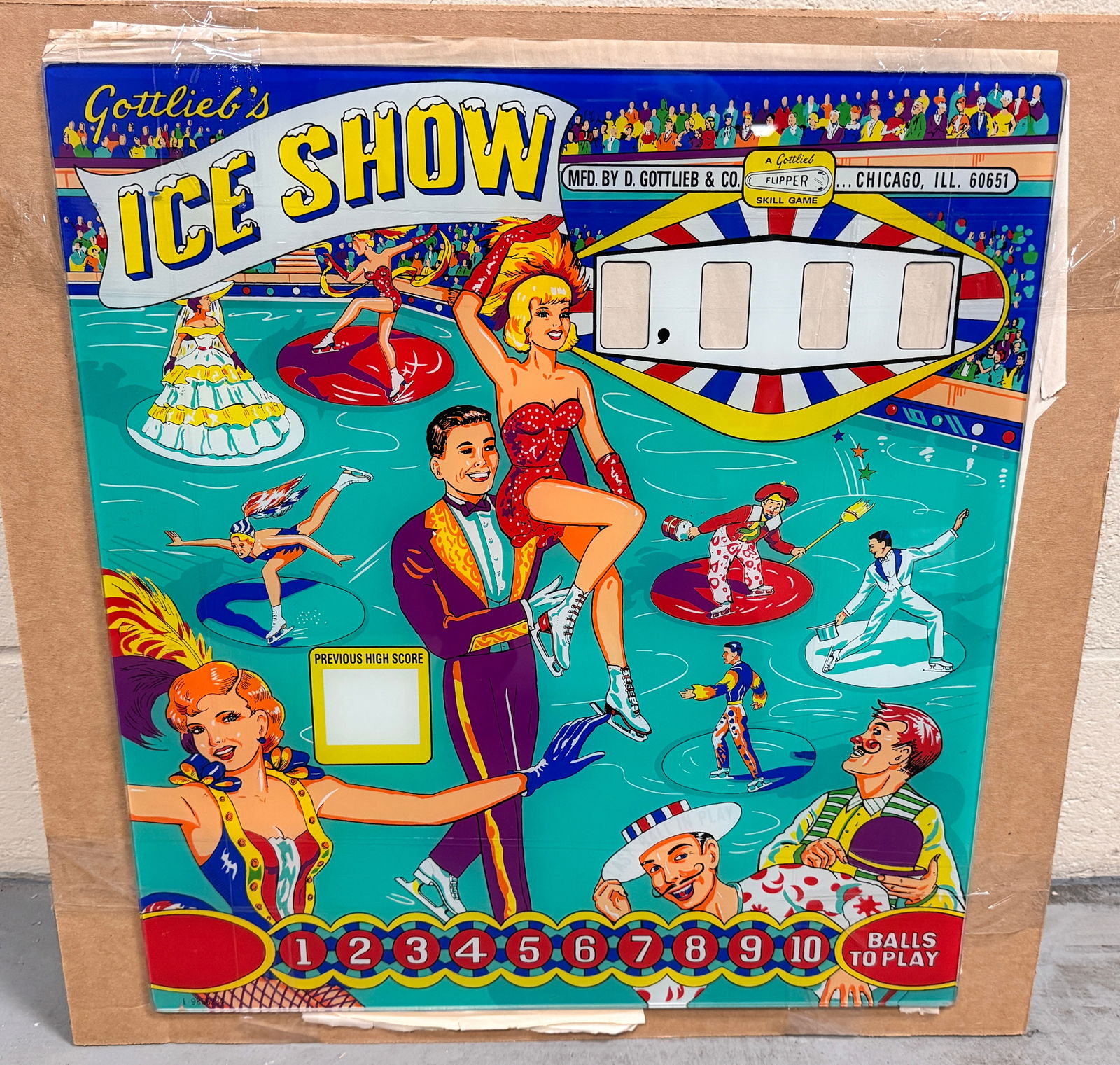 Gottlieb Ice Show Pinball Backglass (1 of 1)