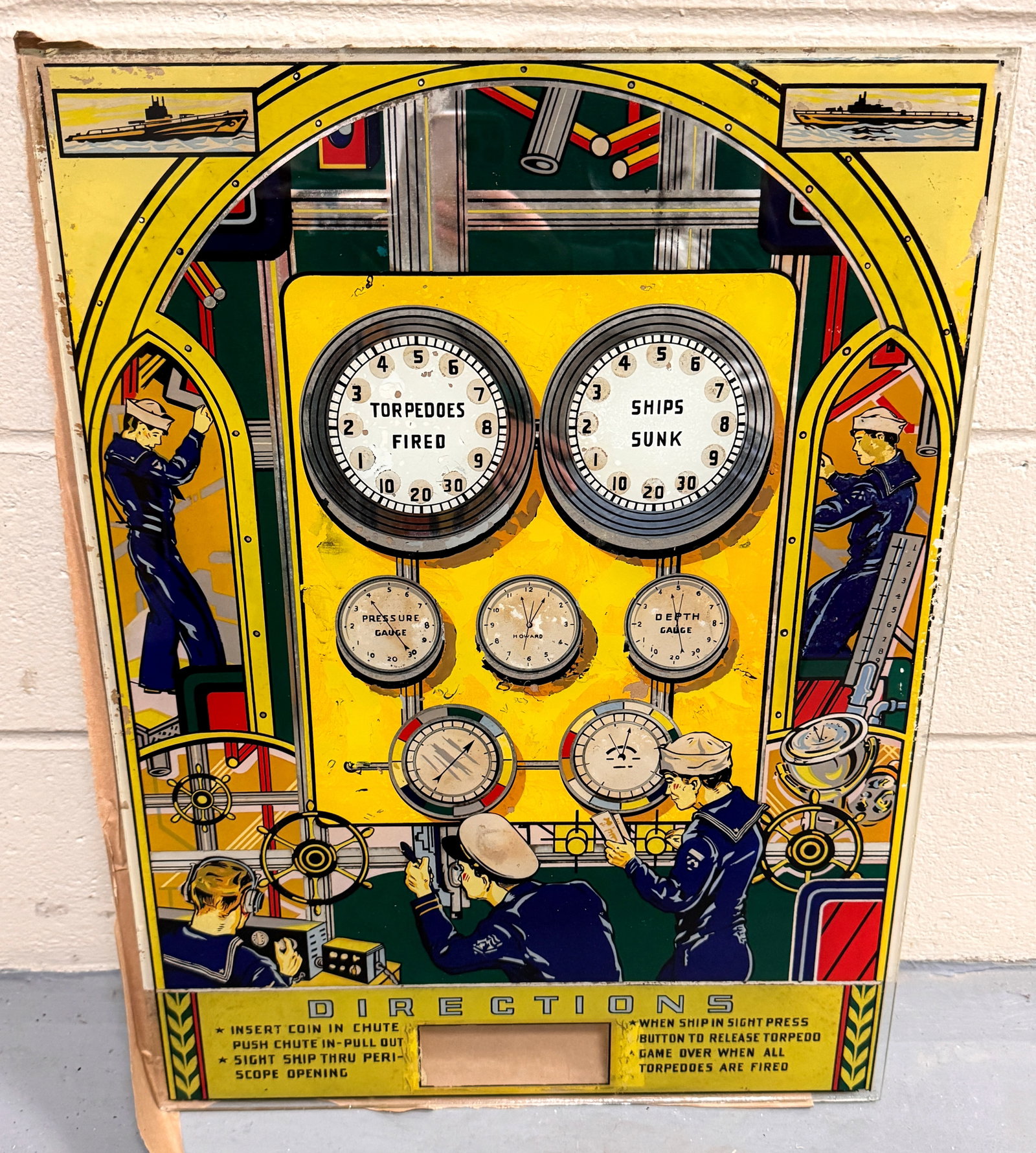 Bally Undersea Raider Arcade Backglass: This item requires third-party shipping or pickup arrangements to be made. *Please note that this is a remote auction. All items are located in Acushnet, Massachusetts. Please see terms for pickup det