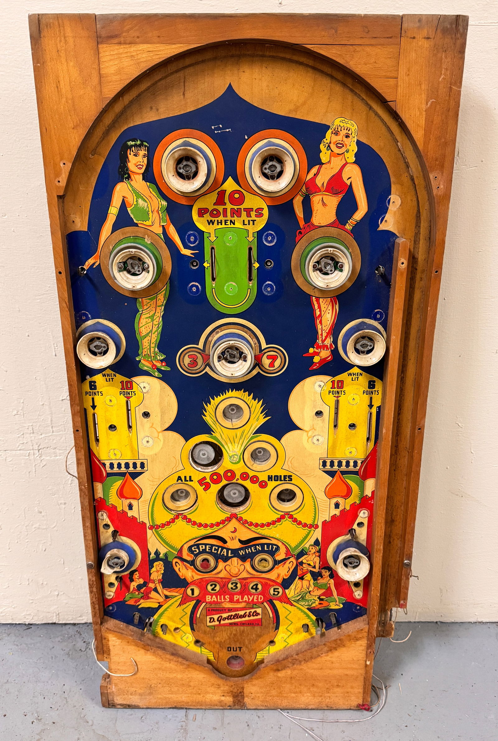 Gottlieb Arabian Nights Populated Pinball Playfield (1 of 2)