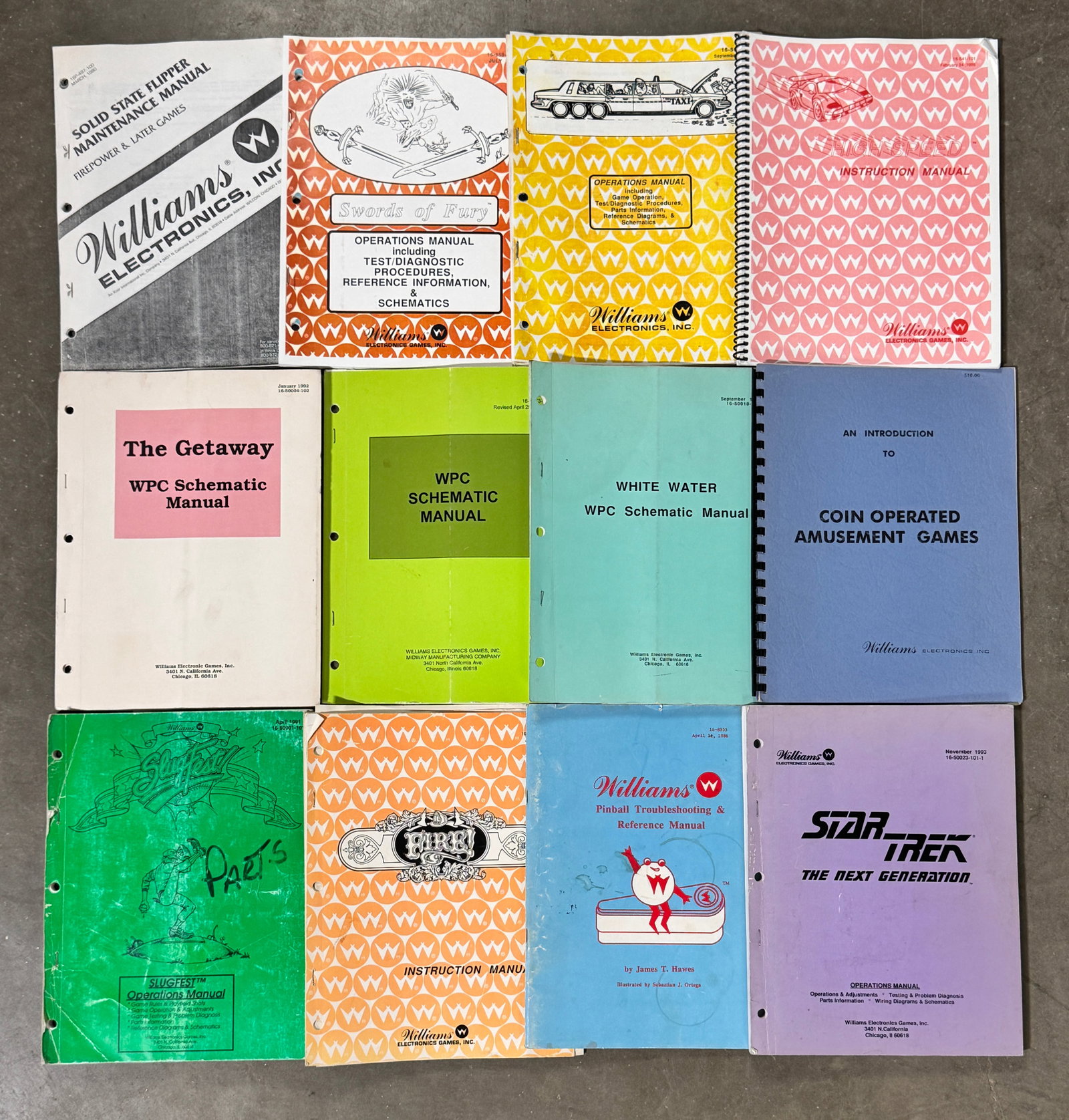 Williams Pinball Manuals incl. Star Trek, Fire!, and Slugfest (1 of 1)