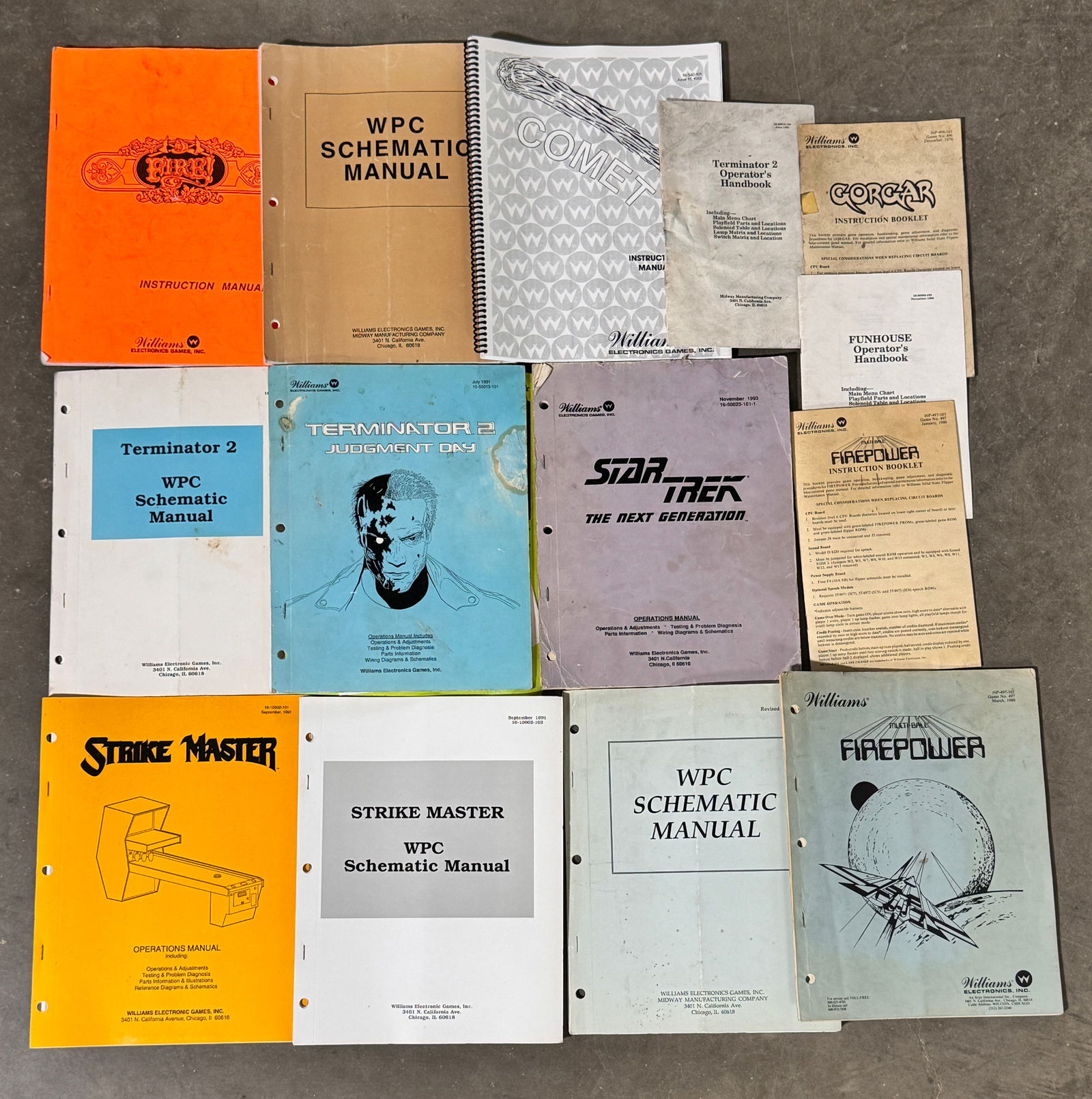 Williams Pinball Manuals incl. Terminator 2, Firepower and Strike Master (1 of 1)