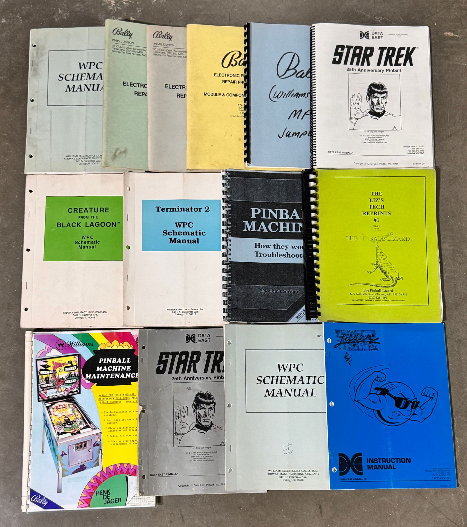 Assorted Pinball Manuals incl. Bally, Williams and Data East (1 of 1)