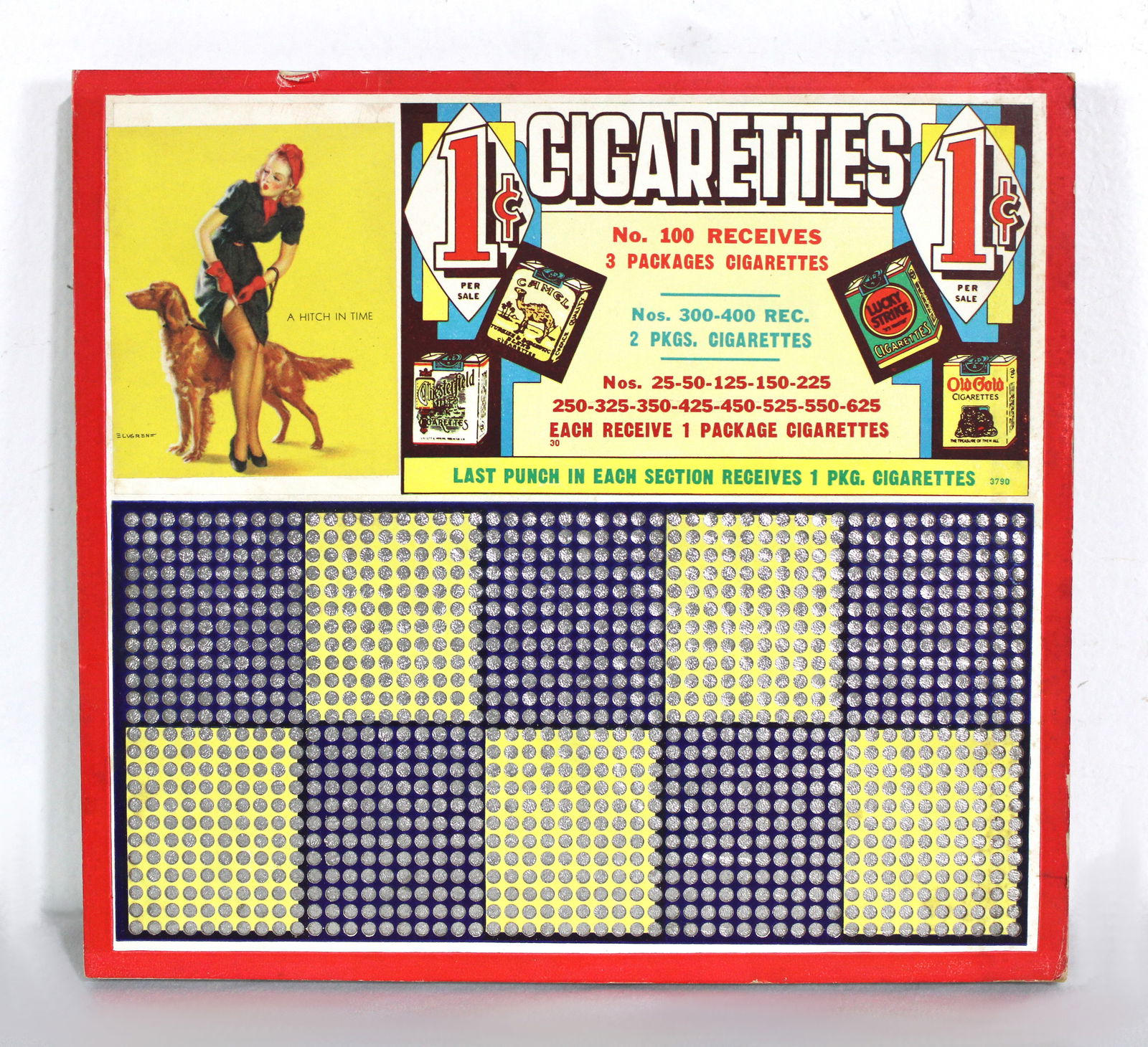 NOS Cigarette Punch Board with Pin-Up (1 of 2)