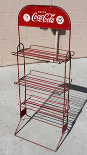 Coca Cola Bottle Rack: This item requires third-party shipping or pickup arrangements to be made. Dimensions: 47 x 18 x 12