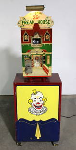 Exhibit Supply "Freak House" Coin Op Amusement Arcade: This item requires third-party shipping or pickup arrangements to be made. Dimensions: 61 x 21 x 19