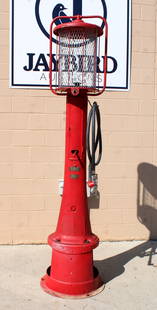 Frye Visible Gas Pump: For restoration. This item requires third-party shipping or pickup arrangements to be made. Dimensions: 103 x 26 x 26