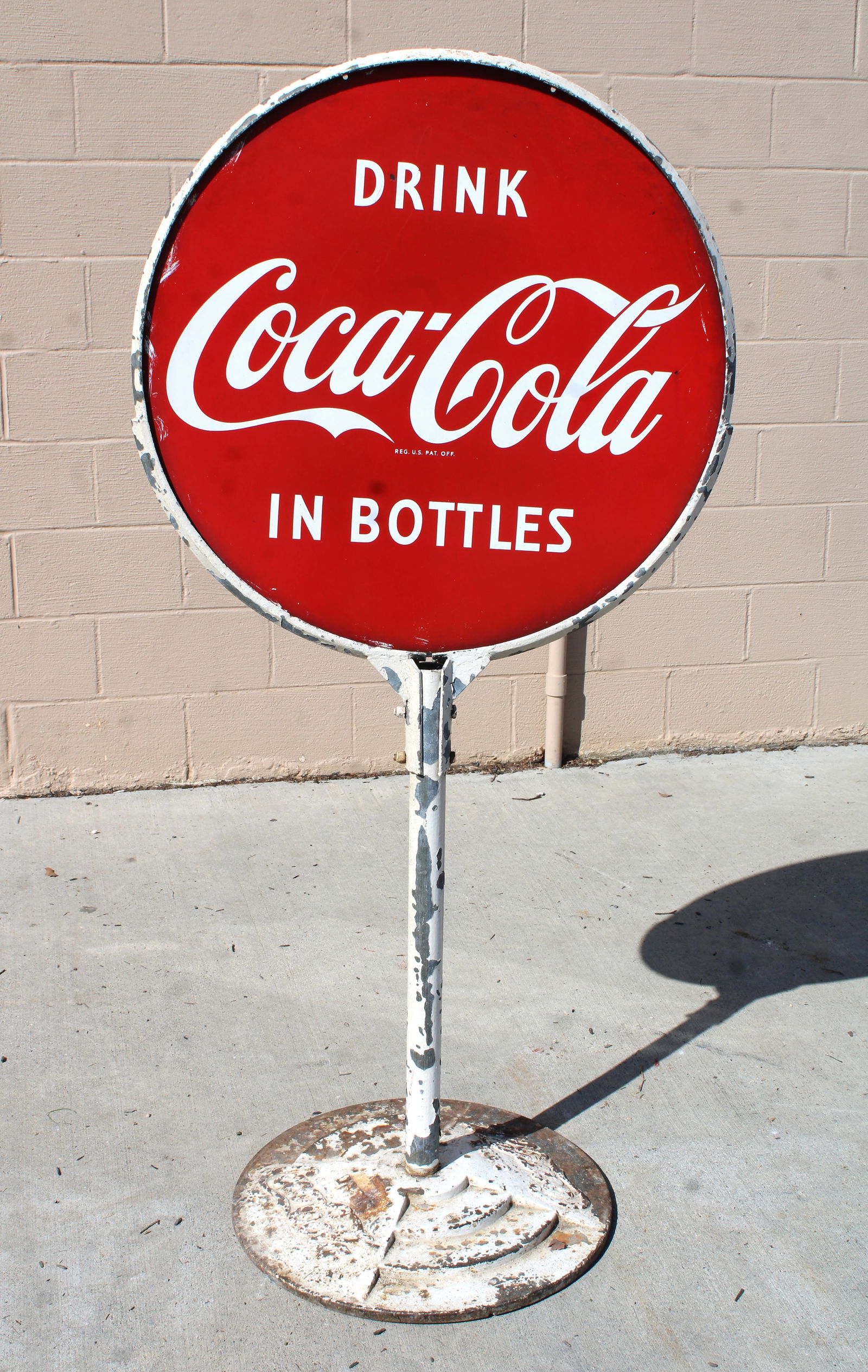 Coca Cola DS Porcelain Sign on Embossed Stand (1 of 3)