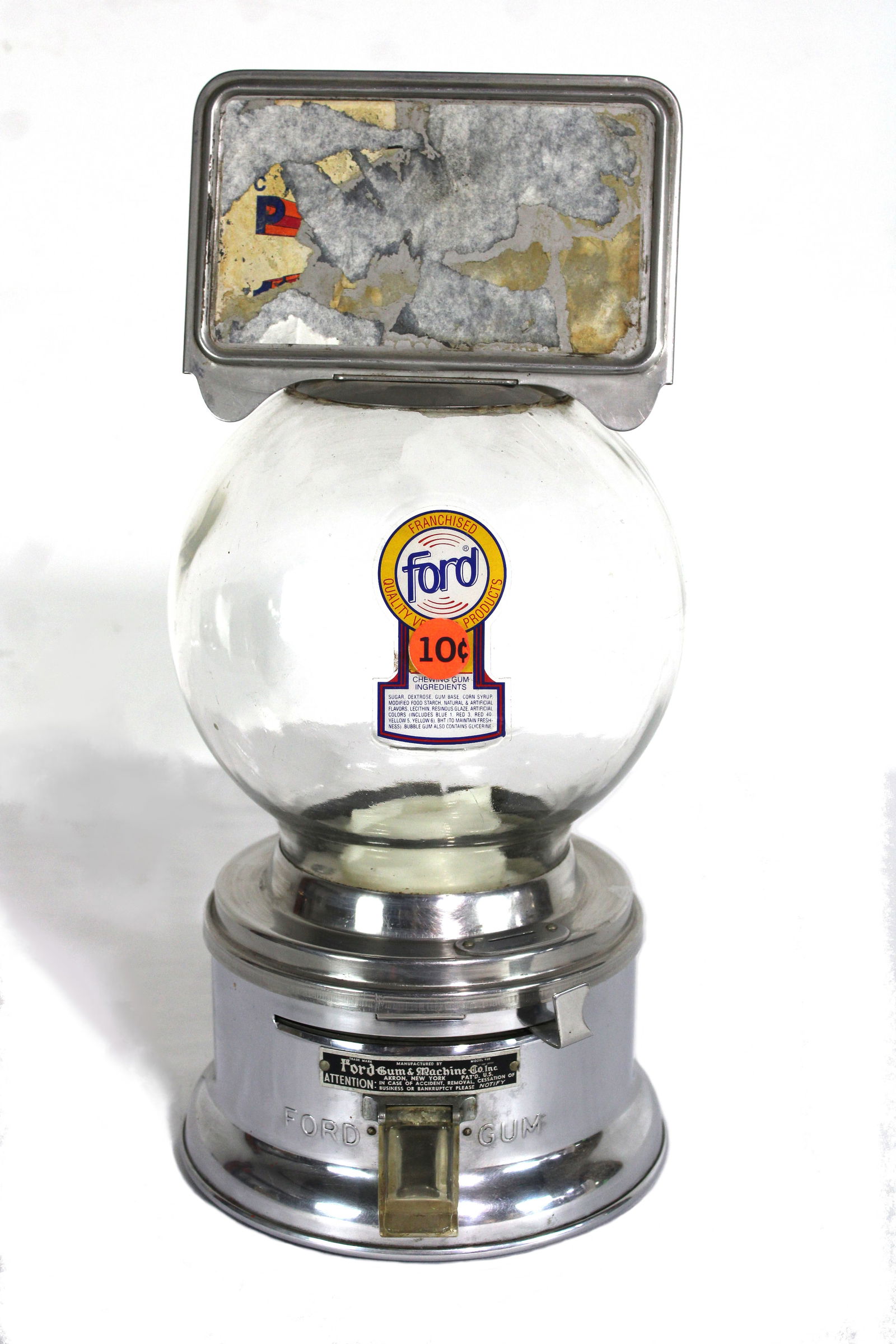 Ford Coin Op Glass Globe Gumball Vendor with Topper (1 of 3)