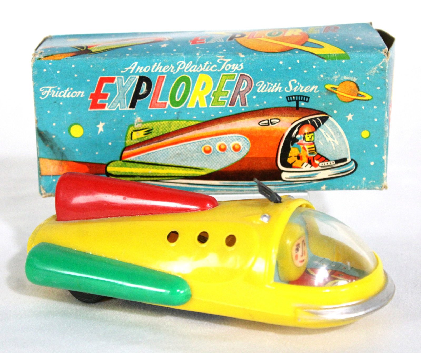 Explorer Spaceship Toy with Box: In-house shipping available. Dimensions of box: 3 x 6 x 2