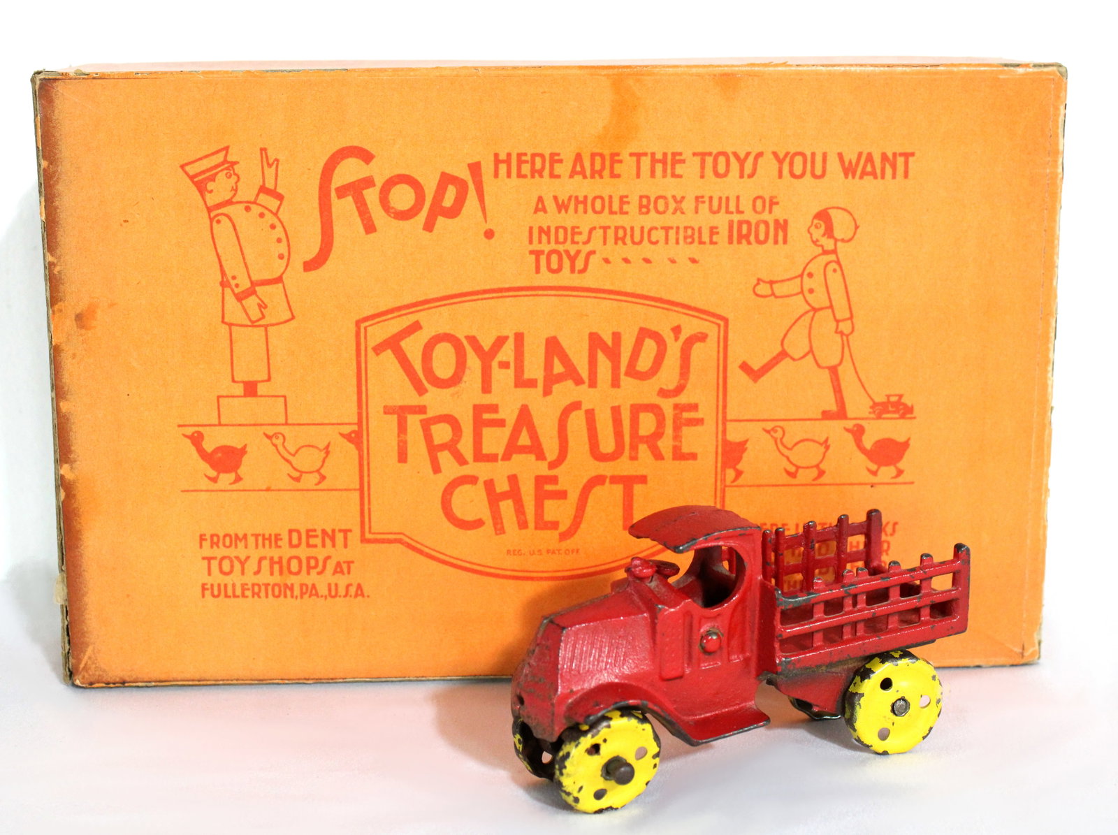Dent Hardware Toyland Contruction, 1920s: This item requires third-party shipping or pickup arrangements to be made. Dimensions of box: 3 x 12 x 8