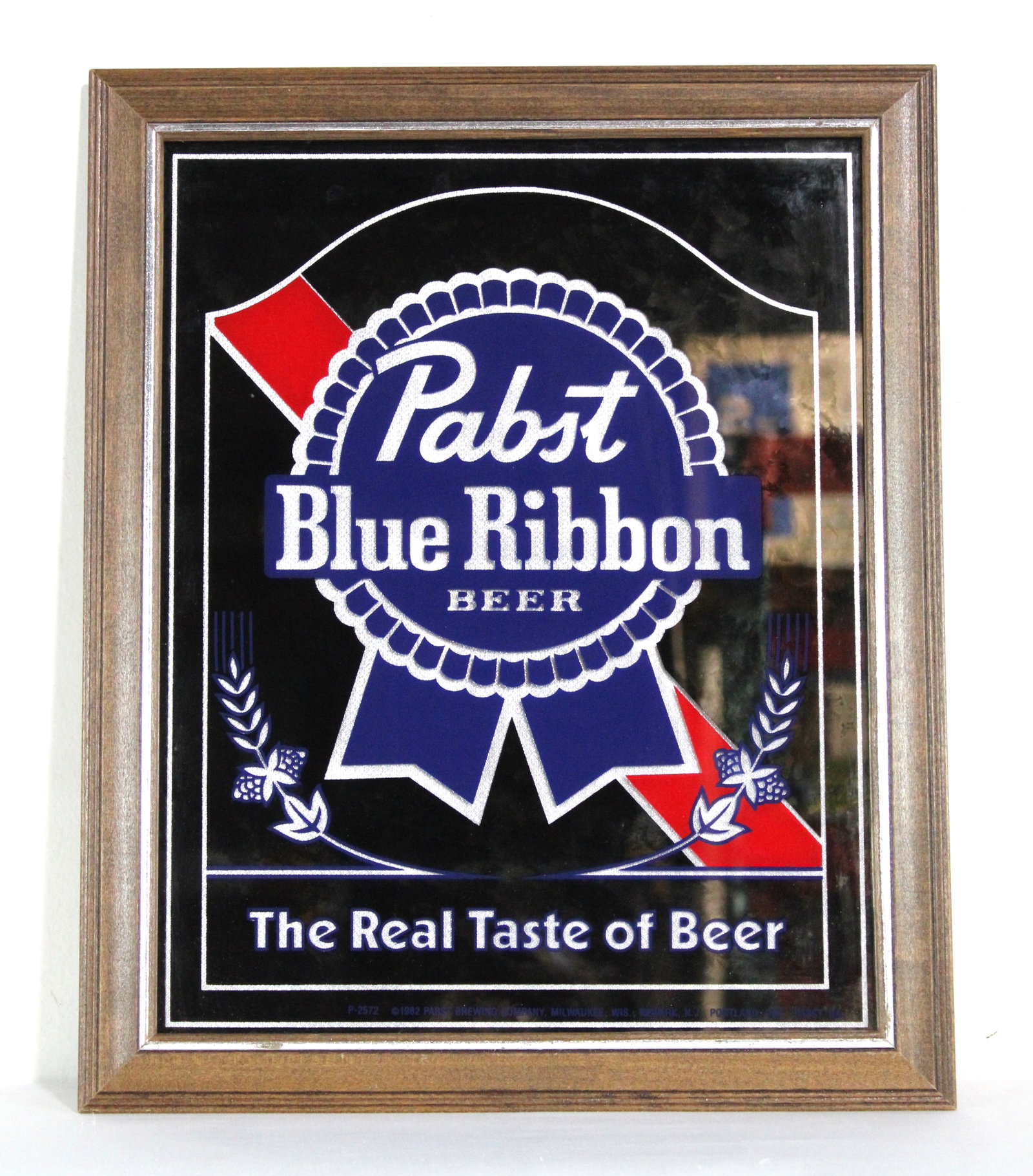 PBR Pabst Blue Ribbon Beer Mirror: This item requires third-party shipping or pickup arrangements to be made. Dimensions: 18 x 15 x 1