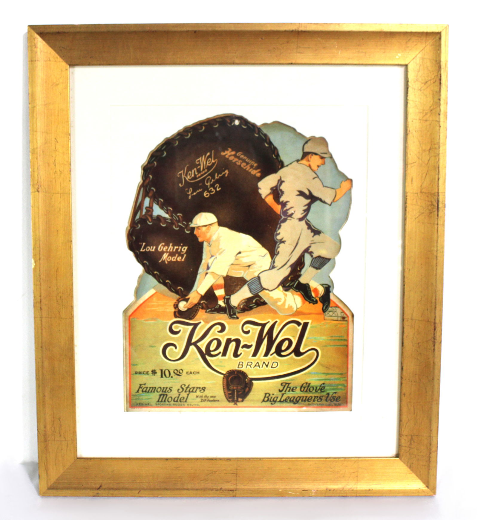 Ken-Well Baseball Advertising Die Cut, Framed (1 of 1)