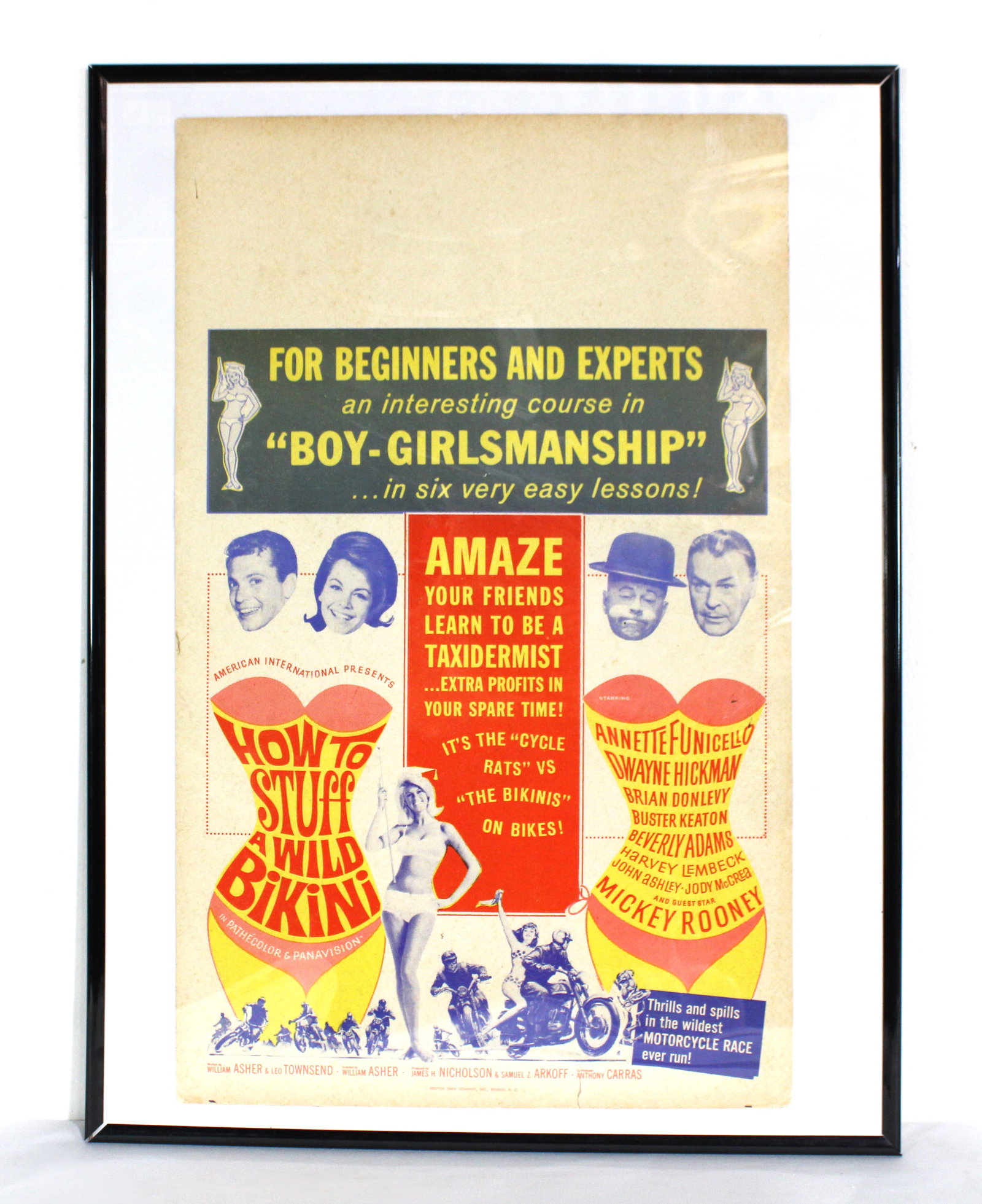 Vintage Movie Poster Featuring Motorcycles: In-house shipping available. Dimensions of frame: 24 x 18