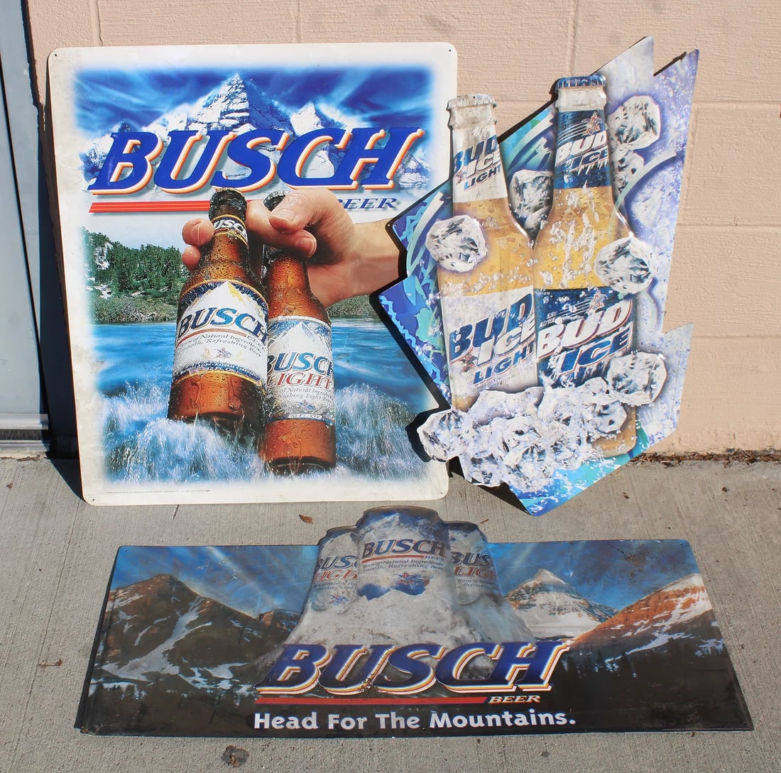 Bud Light / Busch Beer Tin Signs (1 of 1)