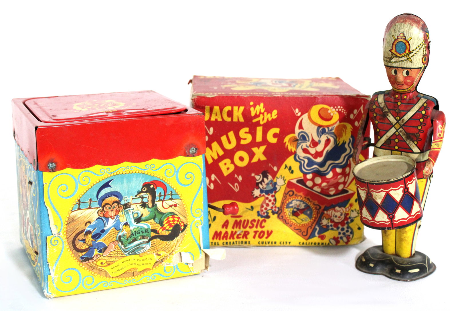 Jack in the Box with Box and Marx Little Drummer Boy Toys (1 of 3)