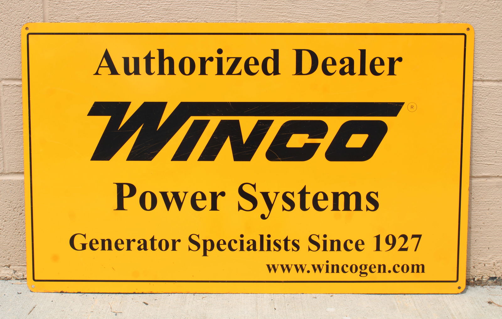 Winco Generator Specialits Authorized Dealer Double Sided Sign (1 of 2)