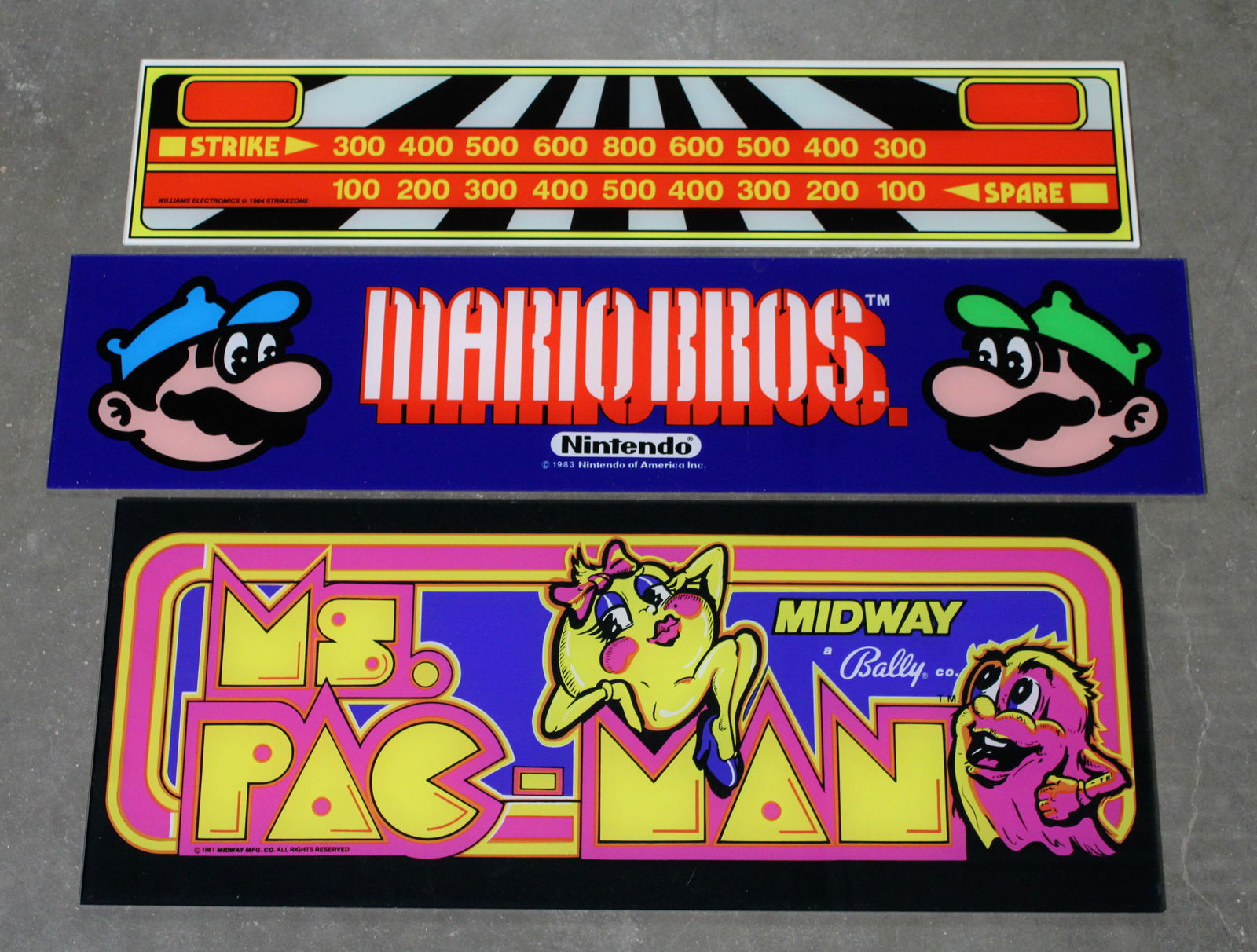Arcade Headers incl. Ms. Pac-Man, Mario Bros. and Strike Zone (1 of 1)