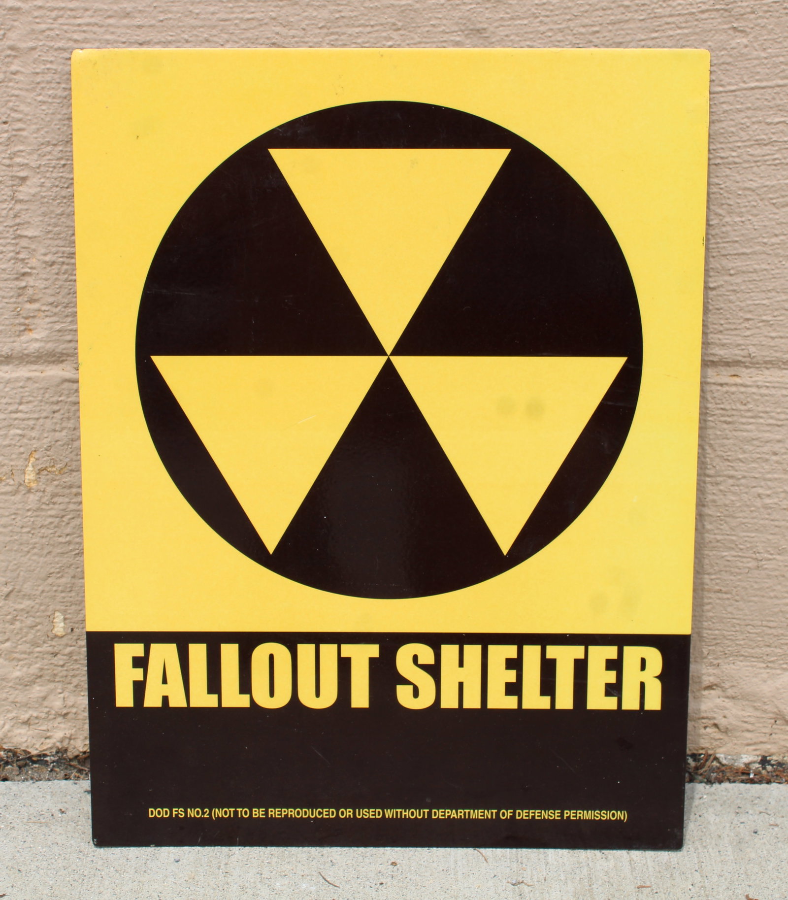 Fallout Shelter Sign: In-house shipping available. Dimensions: 16 x 12