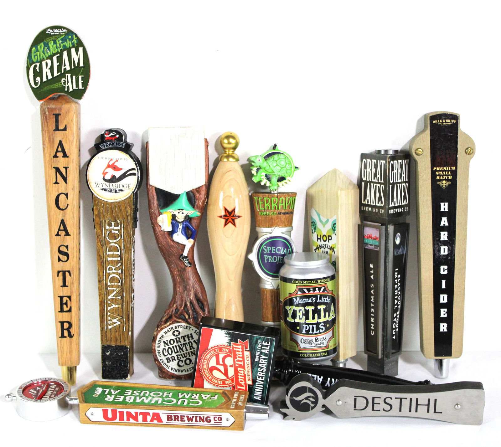 Assorted Beer Taps incl. Terrapin Beer Co. and Lancaster Brewing: Total of 12. In-house shipping available.