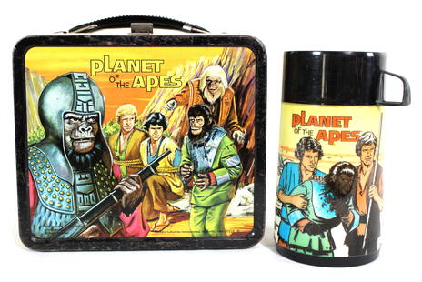 Planet of the Apes Aladdin Lunchbox with Thermos: 1974. In-house shipping available.