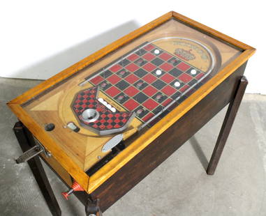 Genco Kings Pinball Machine, 1930s: Working. No key. This item requires third-party shipping or pickup arrangements to be made. Dimensions: 42 x 22 x 42