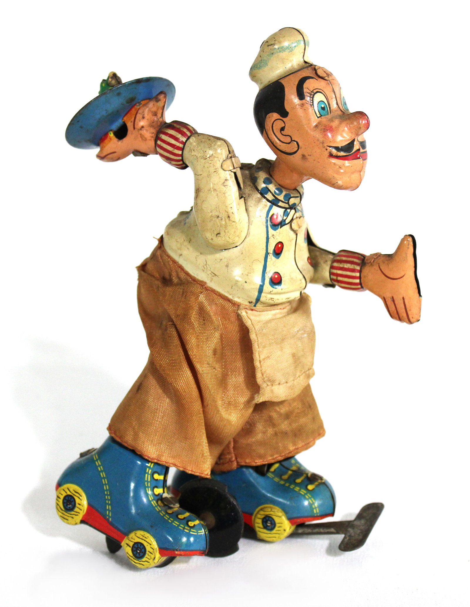 Waiter Tin Wind-Up Toy: In-house shipping available. Dimensions: 7 x 4 x 5