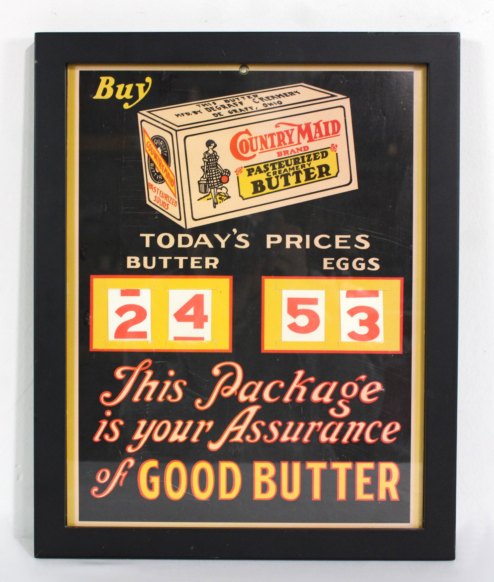Country Maid Butter Cardboard Store Display, Framed (1 of 1)