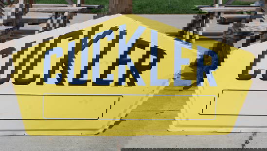 Cuckler Steel Fabricating Co. Embossed Sign: This item requires third-party shipping or pickup arrangements to be made. Dimensions: 24 x 48 x 2