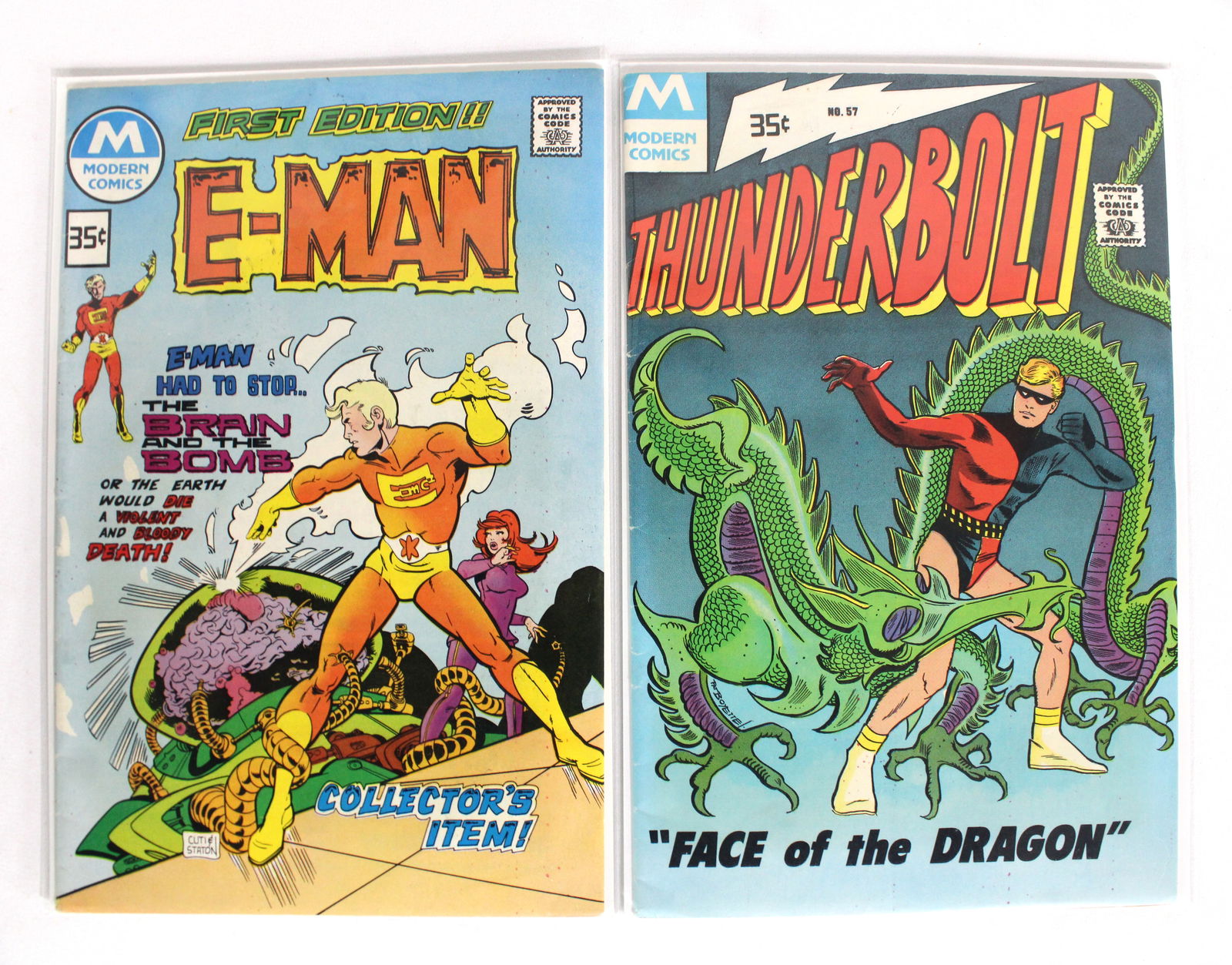 Modern Comics E-Man Issue 1 and Thunderbolt Issue 57 Comic Books (1 of 1)