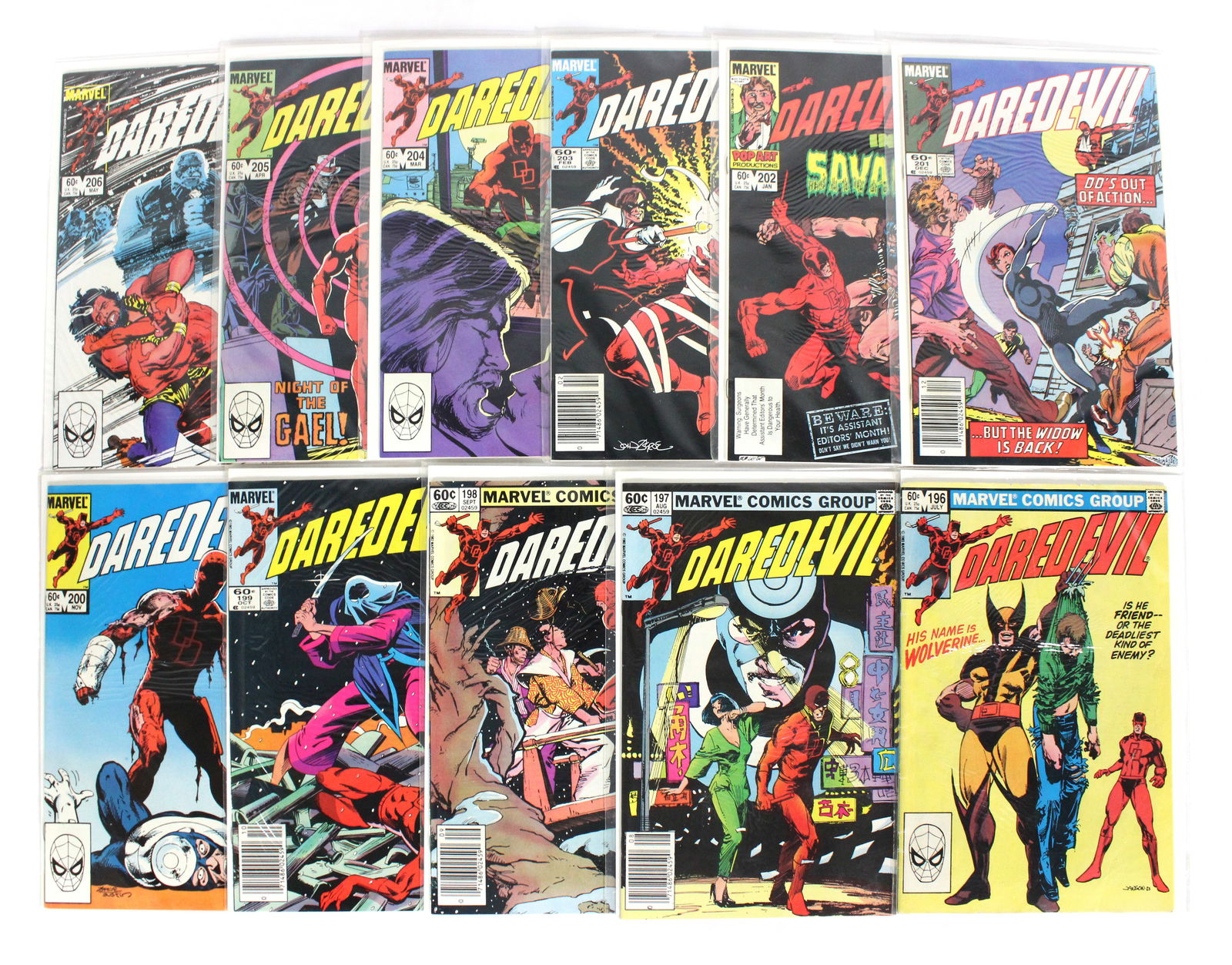 Marvel Comics Daredevil Comic Books, Issues 196-206 (1 of 1)