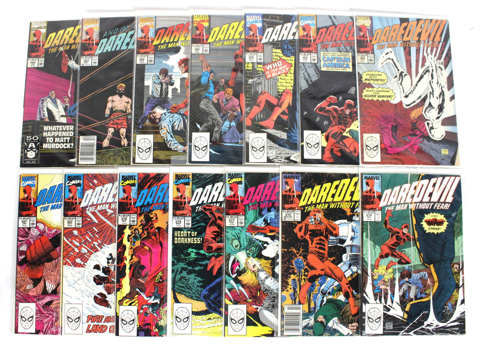 Marvel Comics Daredevil Comic Books, Assorted Issues, Lot 2 (1 of 1)