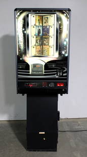 NSM Gemstar CD Jukebox on Stand: Powers on. No key. This item requires third-party shipping or pickup arrangements to be made. Dimensions: 73 x 26 x 15