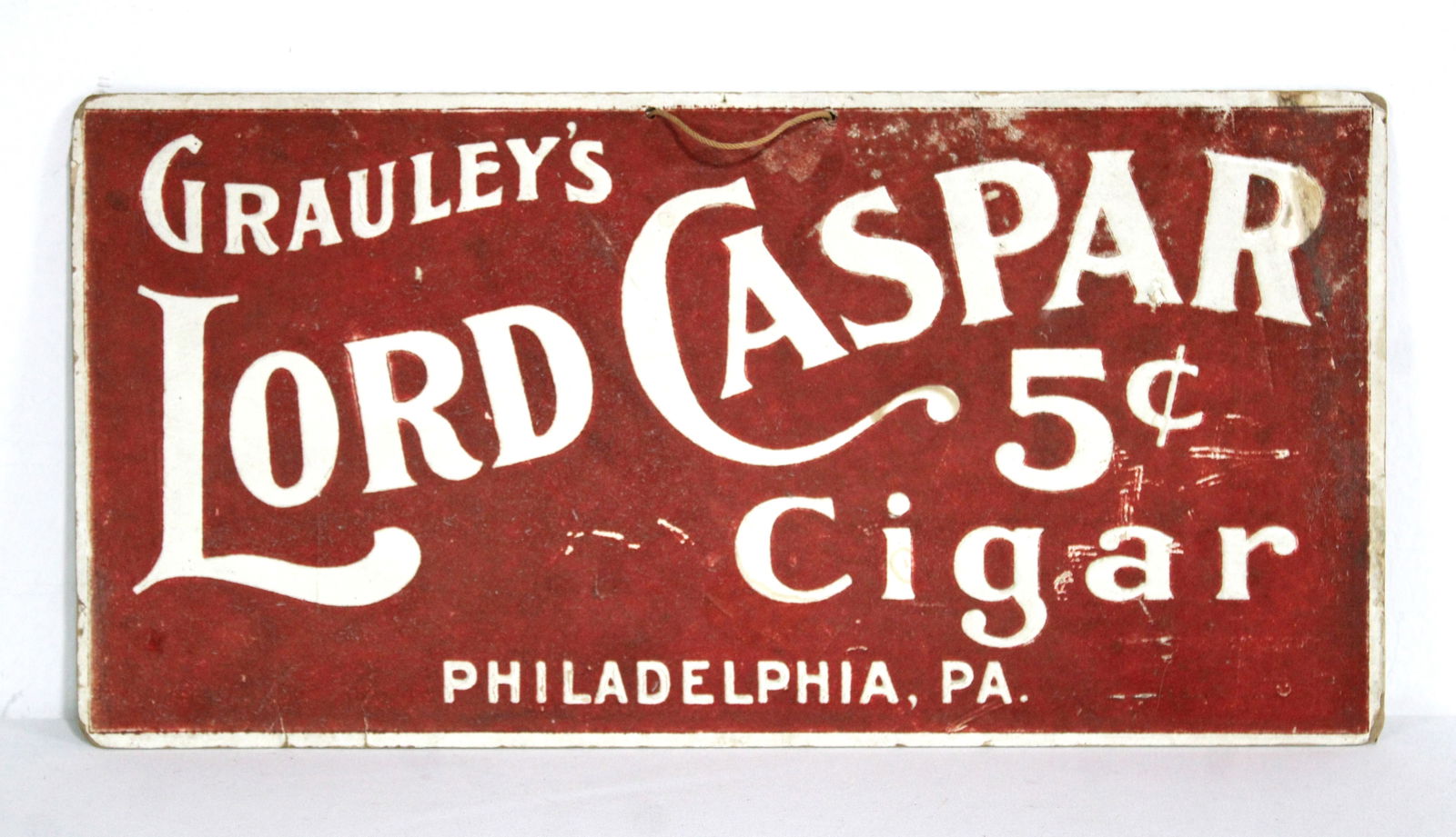 Lord Casper Cigar Smaltz Sign: Cardboard. In-house shipping available. Dimensions: 8 x 15 x 1
