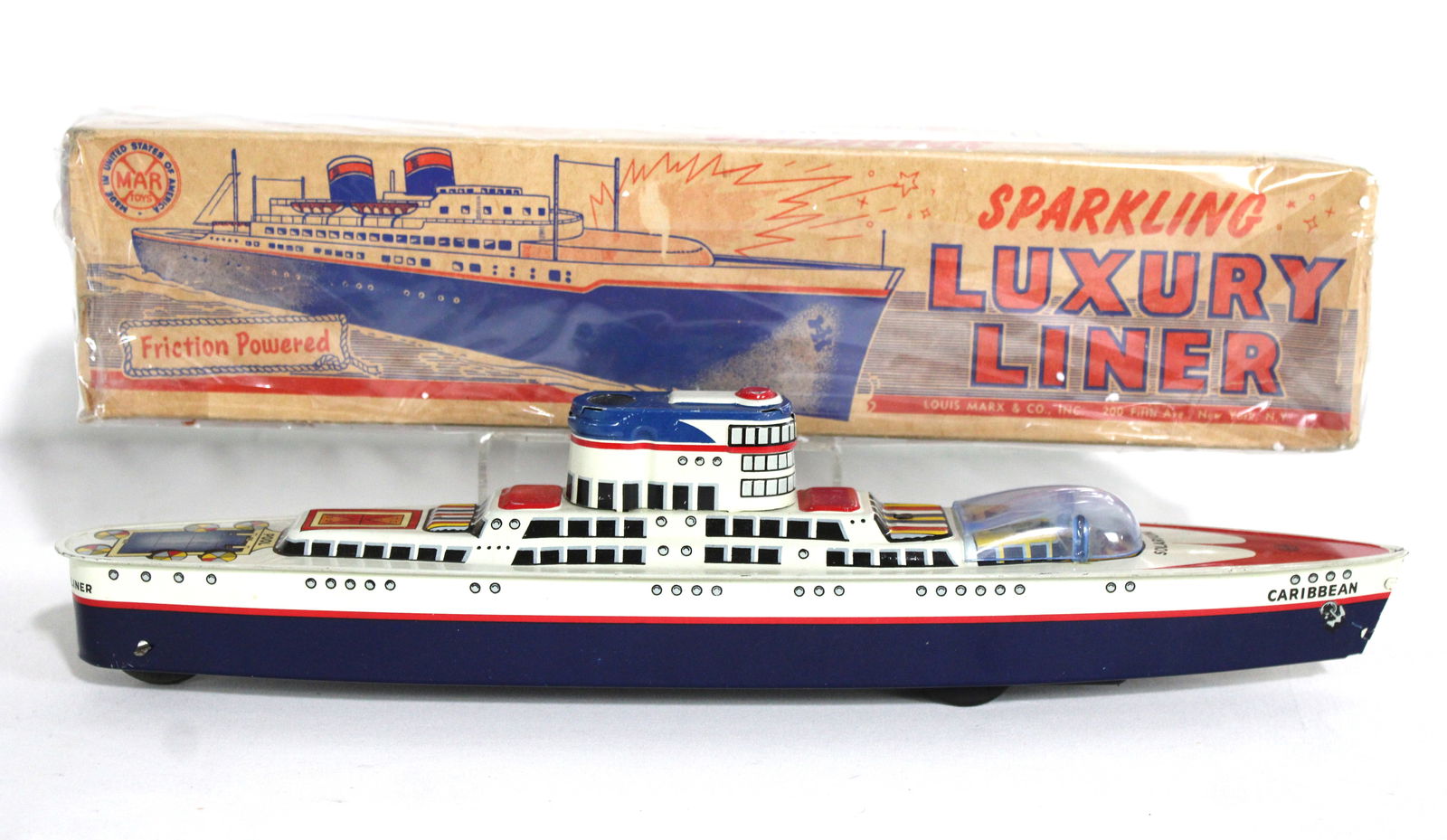 Marx Luxury Liner Ship with Box: In-house shipping available.