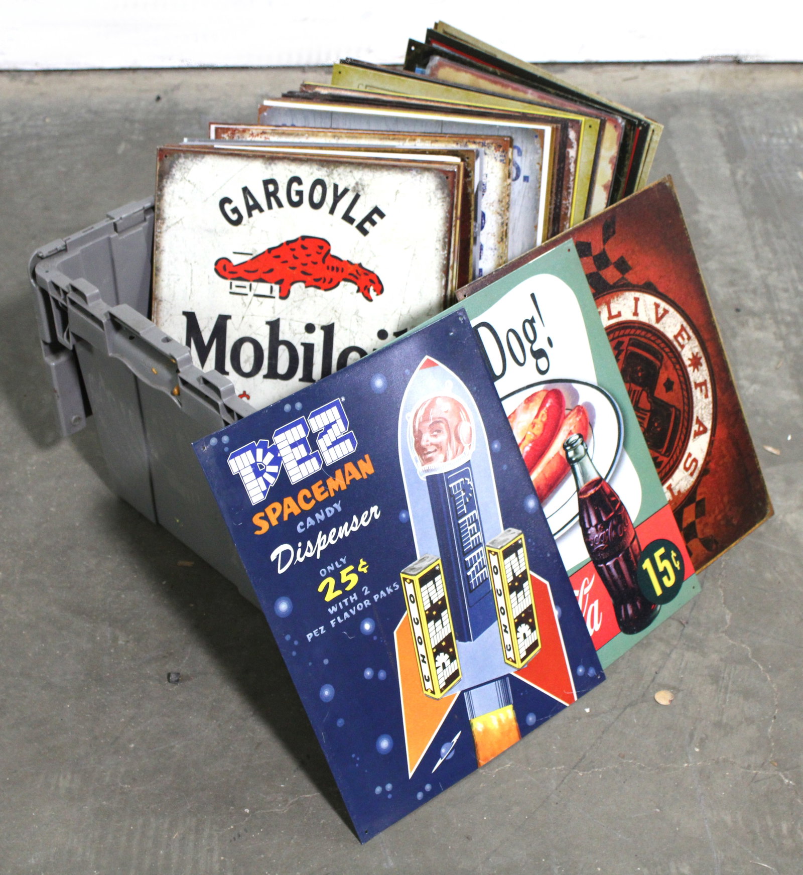Desperate Enterprises Contemporary Signs: Total of 46 signs. Some doubles. In-house shipping available.