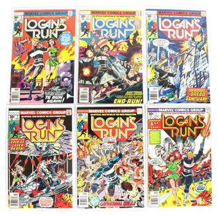 Marvel Comics Logan's Run Comic Books, Issues 1-6: Total of 6. Bagged and Boarded. Varying conditions. In-house shipping available.