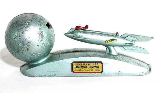 Space Themed Advertising Bank: In-house shipping available. Dimensions: 4 x 8 x 3