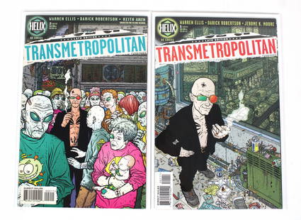 Helix DC Comics Transmetropolitan Comic Books, Issues 1 & 2: Bagged and boarded. In-house shipping available.