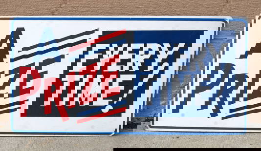 Carnival "A Prize Everytime" Sign, Lot 1: In-house shipping available. Dimensions: 12 x 24