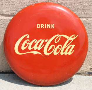 Coca Cola Button, 12": In-house shipping available. Dimensions: 12 x 12 x 1