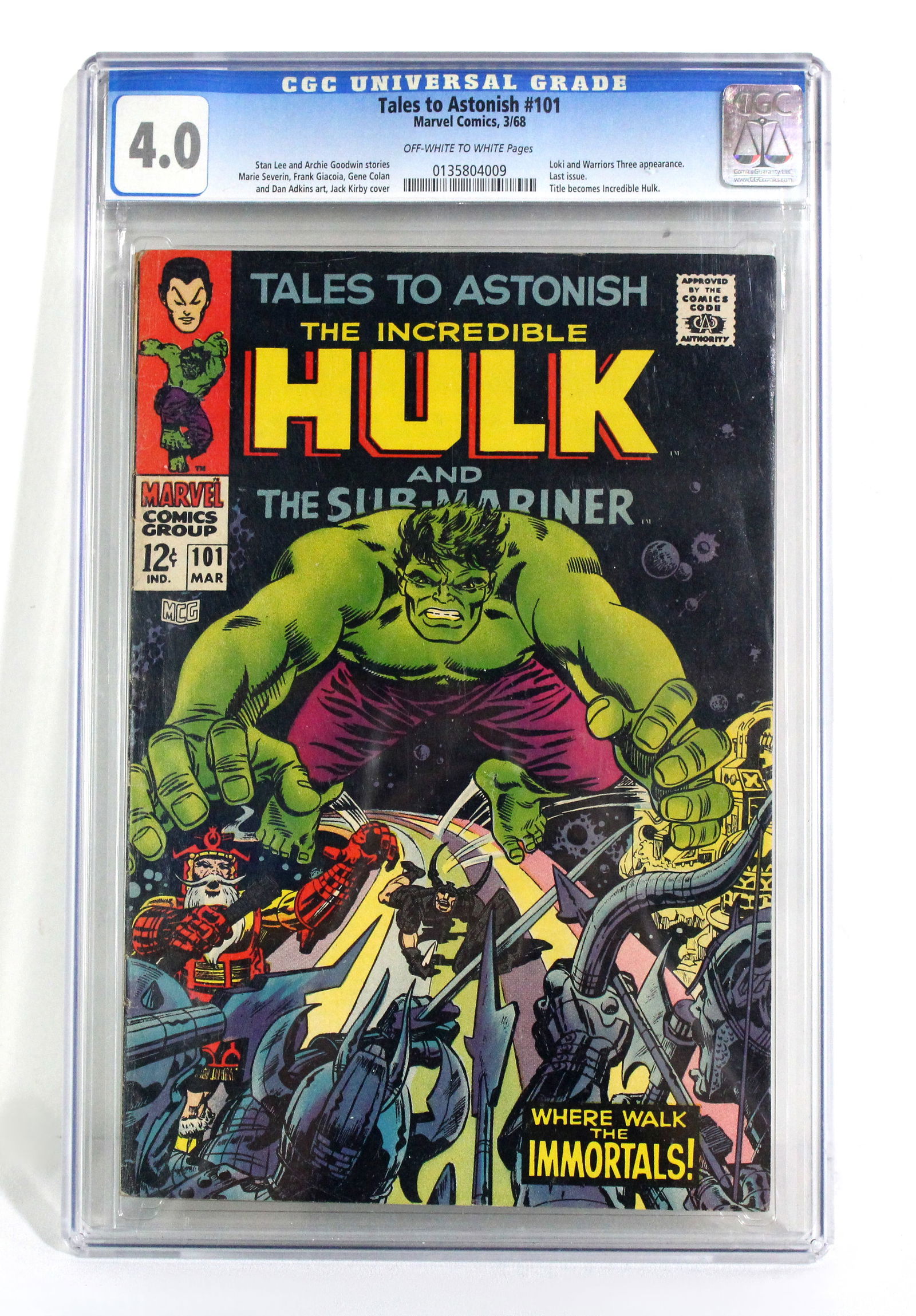 Marvel Comics Tales to Astonish Comic Book, Issue 101, CGC Graded (1 of 2)