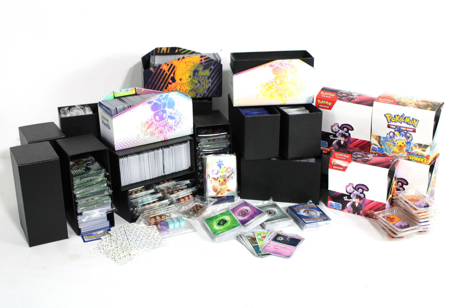 Pokemon Trading Cards incl. Sleeves, Counters and Dice: Includes Destined Rivals and Prismatic. In-house shipping available.
