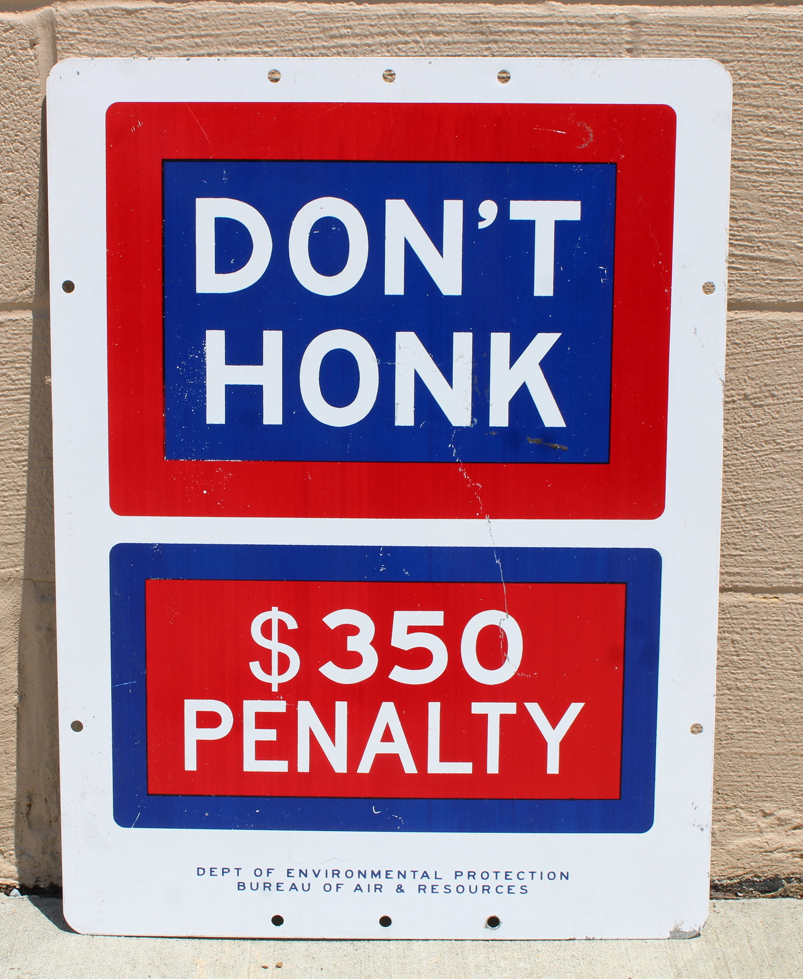 Don't Honk Environmental Sign: In-house shipping available. Dimensions: 24 x 18
