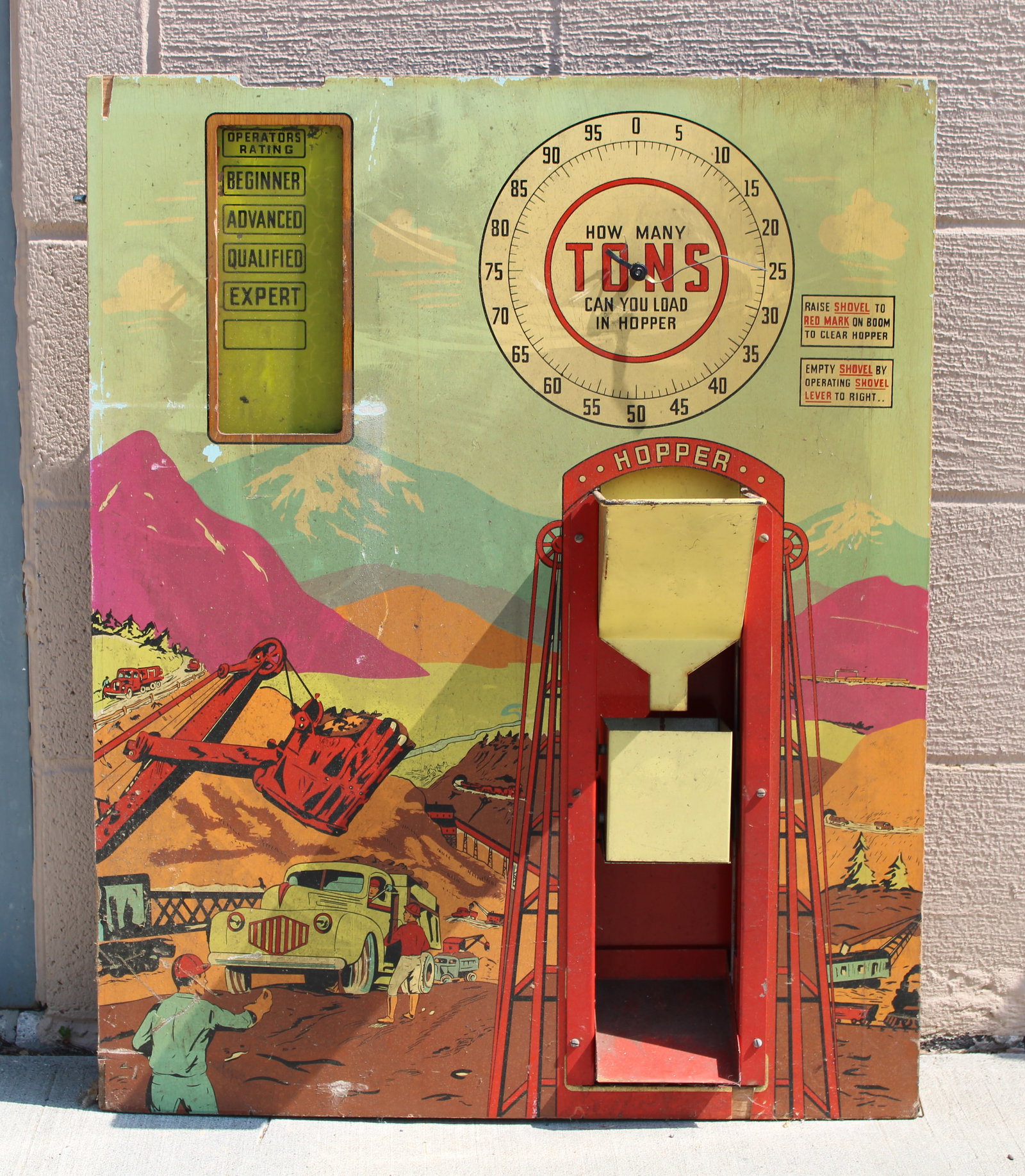 Chicago Coin Steam Shovel Arcade Game Backboard (1 of 2)